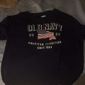 Old Navy Navy Blue Graphic Tee with Flag
